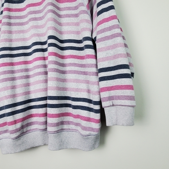 American Eagle Gray Purple Striped Crewneck Sweatshirt XS - Picture 7 of 7
